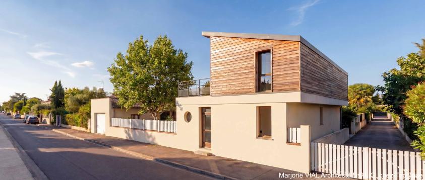 Maison transformée avec surélévation en ossature bois