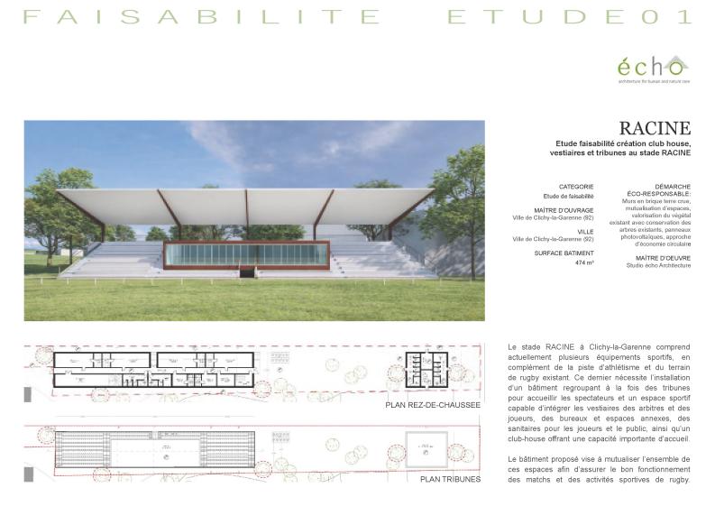Club house et tribunes •  Études de faisabilité | Clichy (92)