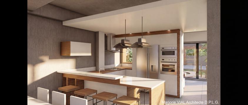 Vue sur la nouvelle cuisine