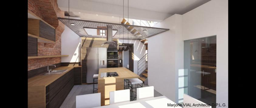 Nouvelle cuisine dans le bâti existant
