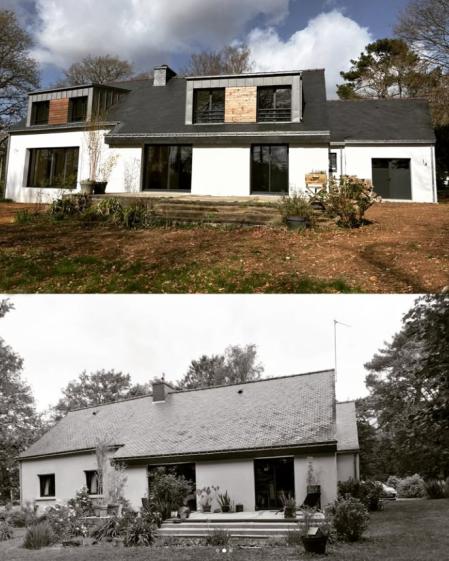 Façade SUD - avant & après travaux