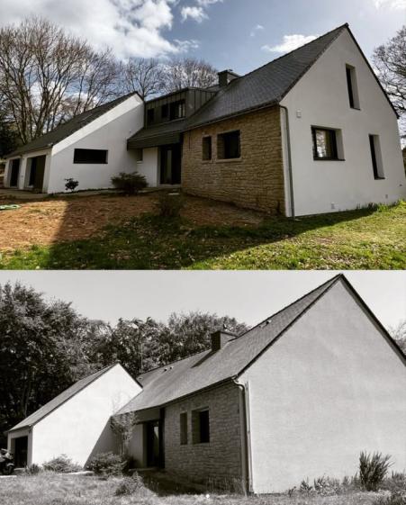 Pignon OUEST - avant & après travaux