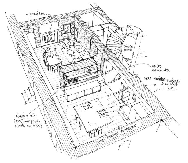 Croquis du rez de chaussée 