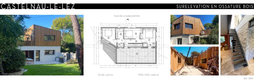 Surélevation bois et terrasse suspendue