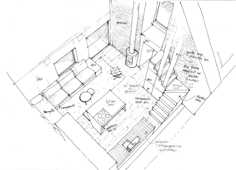 Croquis du rez de chaussée 