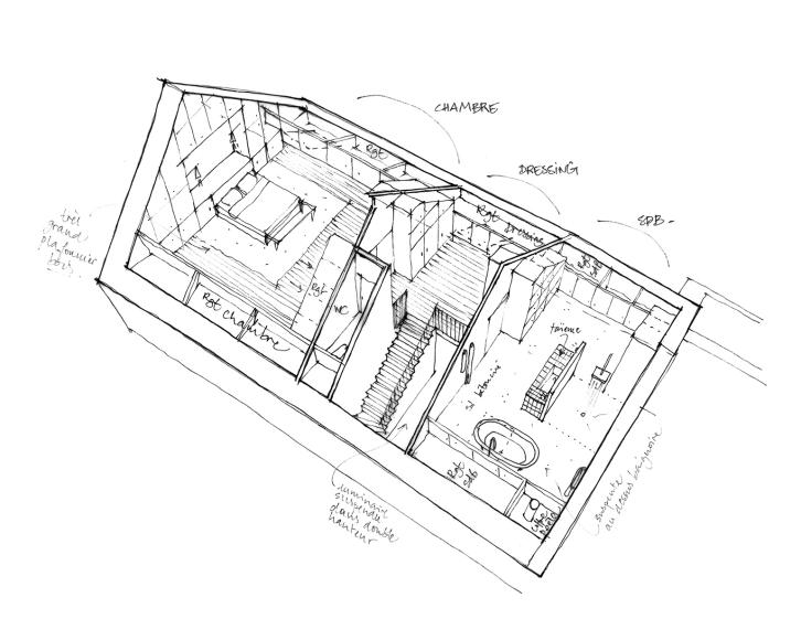 Croquis de l'étage 