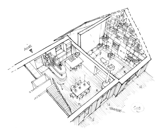 Croquis du rez de chaussée 