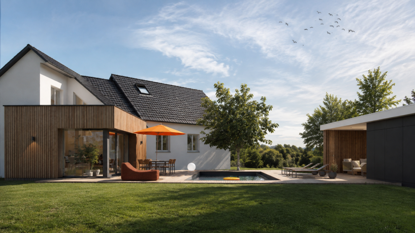 Extension, piscine et poolhouse Extension d’une maison individuelle à Saint-Avold (57)