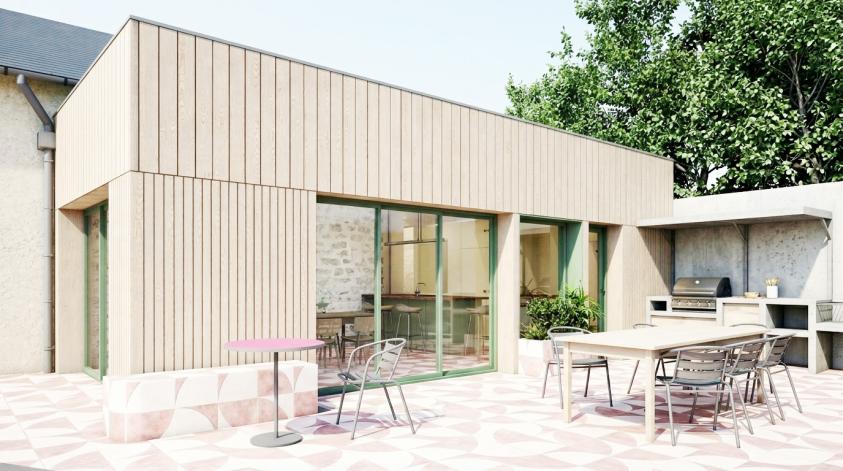 Extension bois Maison Mérigotte