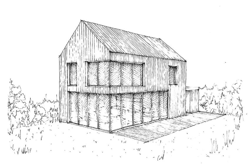 Croquis depuis le jardin