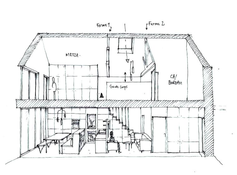 Croquis de l'intérieur 