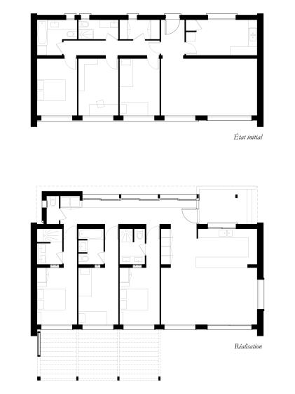 plans avant et après intervention