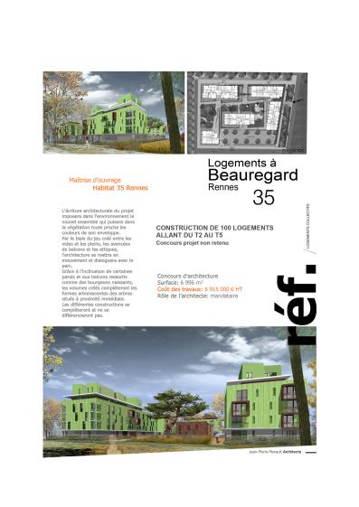 Participation concours - Création d'un immeuble à Beauregard - Projet non sélectionné
