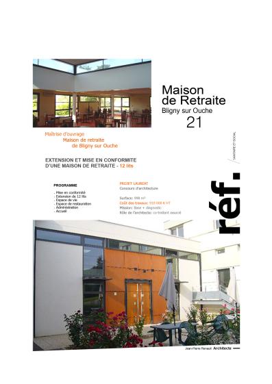 Concours pour l'extension et mise en conformité d'une maison de retraite - Projet Lauréat