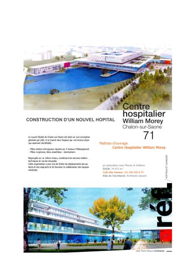 Proposition pour la création du centre Hospitalier William MOrey en collaboration avec 2 autres architectes - Projet non retenu