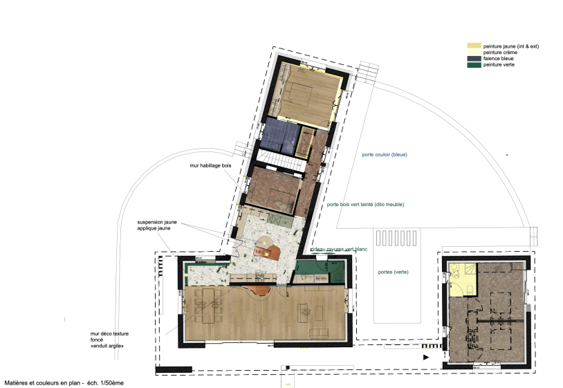 Plan projet RDC - sol et couleurs