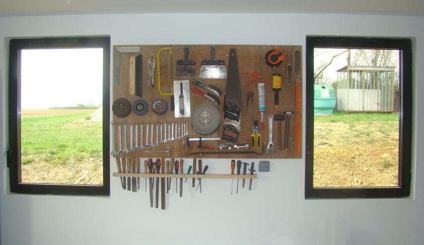 Vue depuis l'intérieur de l'atelier