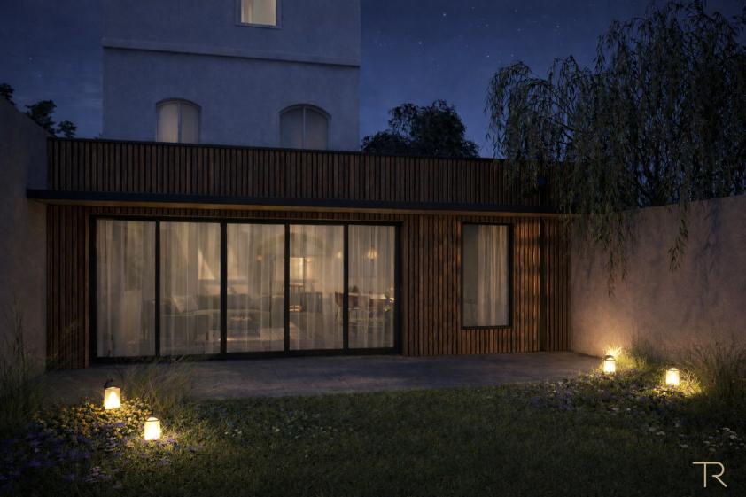 Vue depuis le jardin (Nuit)