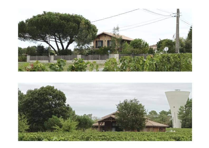 Maisons individuelles neuves en ossature bois situées à proximité d'une propriété familiale