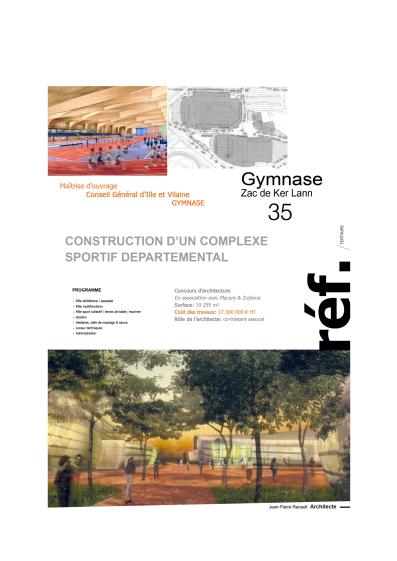 Participation au concours dans le cadre de la construction d'un complexe sportif départemental à Bruz - Projet non sélectionné