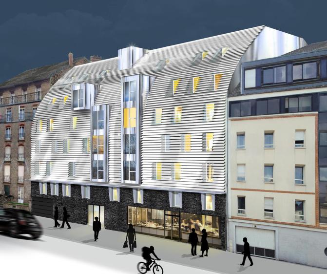 Construction d'un immeuble comprenant 29 logements rue Jean Macé, cette réalisation à reçu le prix de la pyramide d'argent (2015) ainsi que la pyramide d'or (2015) et le prix national de l'esthétisme (2015)