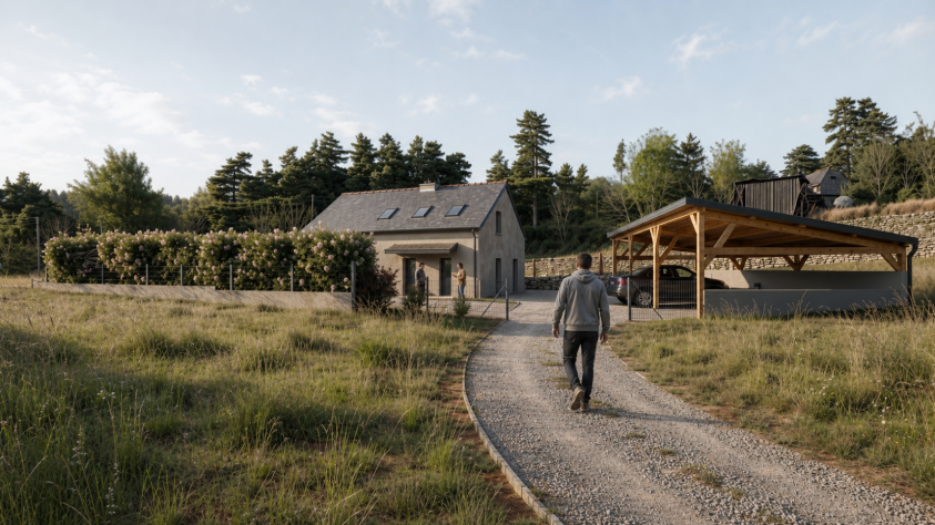 Construction d'une maison individuelle neuve à Peyre en Aubrac (48)