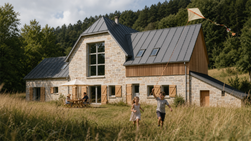 Réhabilitation d'une ancienne ferme en Aubrac à Nasbinals (48)