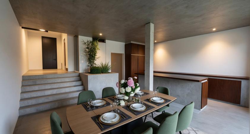 maison de ville en région parisienne - vue salle à manger et cuisine
