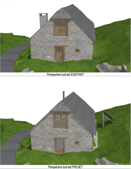Vues 3D existant / projet façade ouest-sud Vues 3D existant / projet façade ouest-sud