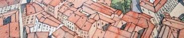 Albi vu du ciel - Aquarelle