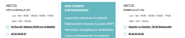 AB'CIS Architecture  à deux bureaux, un à Ivry-la-Bataille et un à Rambouillet. Nous intervenons sur le 28, 78 et 27 mais dans le reste de la France aussi. 