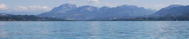 Photographie du massif de la Chartreuse vu depuis le lac du Bourget