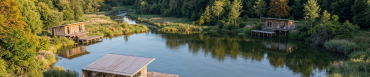 Vue aérienne projet cabanes lac
