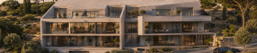 Architecture contemporaine en paysage méditerranéen — étude sur l’habitat, la pente et l’intégration paysagère.