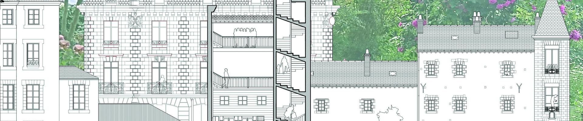 coupe et façade bandeau