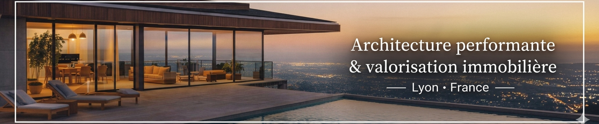 Bannière MCA Architecture, maison contemporaine avec piscine et vue panoramique à Lyon