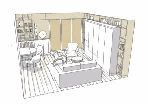 croquis meubles sur mesure séjour