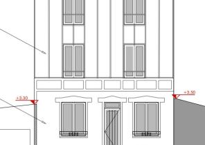 Façade ouest du projet de surélévation.