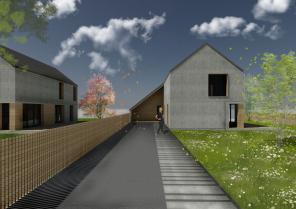 Maison contemporaine béton brut et bois