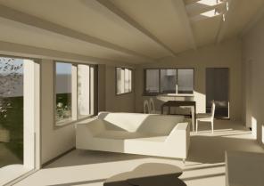 Vue perspective - modélisation séjour