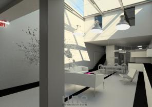 Vue de l'espace habité sous verrière