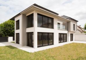 Façade coté jardin - Double hauteur