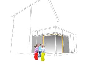Extension maison S, esquisse, Dreux (28)