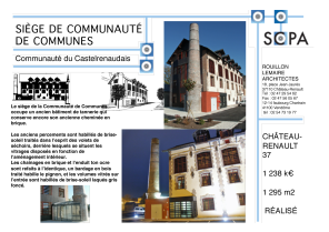 SIÈGE DE COMMUNAUTÉ DE COMMUNES, RÉHABILITATION