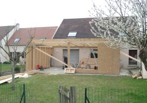 Extension à ST-THIBAULT, Réalisation de l'ossature bois