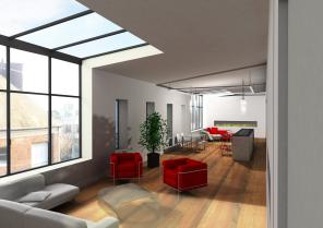 Loft créé en R+2 de la surélévation d'un immeuble