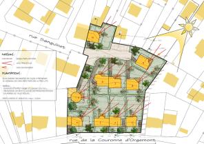 Lotissement de maisons bioclimatiques HQE - plan masse