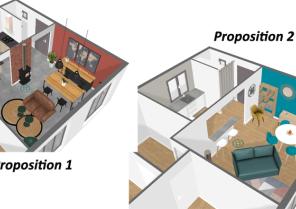 Projet réaménagement intérieur - 2 propositions -