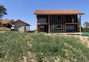 Vue de la façade Sud avant bardage