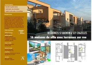16 maisons groupées en bande fonctionnelle et peu banales